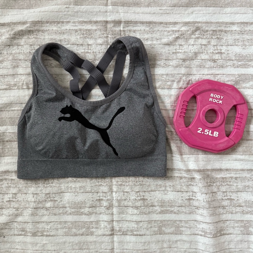 💪🏻 Puma Dark Heather Grey/Black Medium Sports Bra
